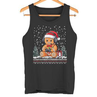 Christmas Gamer Gingerbread Xmas Gaming Men Boy Kids Tank Top | Mazezy