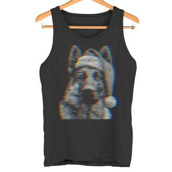 Christmas German Shepherd Music Festivals Ravers EDM Xmas Tank Top | Mazezy