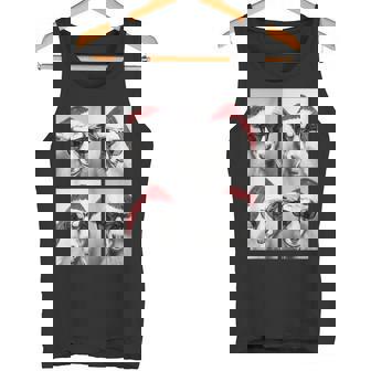 Christmas Goats With Sunglasses Santa Hat Festive Meme Tank Top - Monsterry