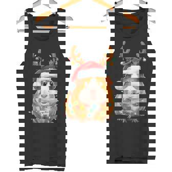 Christmas Lights Guinea Pig Santa Hat Guinea Pig Xmas Boys Tank Top | Mazezy