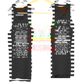 My Christmas Pajama Shirt Three Santa Xylophones Instrument Tank Top | Mazezy