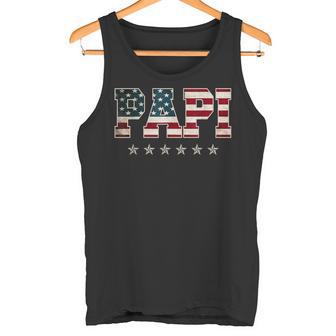 Christmas Papi Father's Day American Flag 4th Of July Xmas Tank Top | Mazezy