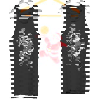 Christmas Santa Claus Dunking A Basketball Fans Kids Tank Top | Mazezy