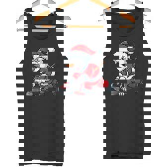 Christmas Santa Snowman Curling Player Toddler Kids Tank Top | Mazezy