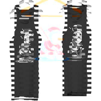 Christmas Santa Snowman Curling Player Winter Holiday Tank Top | Mazezy