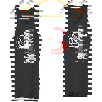 Christmas Santa Snowman Playing Darts Winter Holiday Tank Top | Mazezy