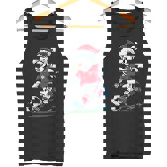 Christmas Snowman Playing Soccer Player Toddler Kids Tank Top | Mazezy