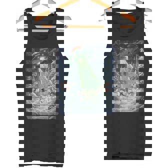 Christmas UFO Snowman Abduction Alien Sleigh Sci Fi Tank Top | Mazezy