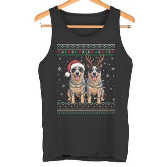 Christmas Ugly Sweater Australian Cattle Dog Xmas Pajama Tank Top | Mazezy