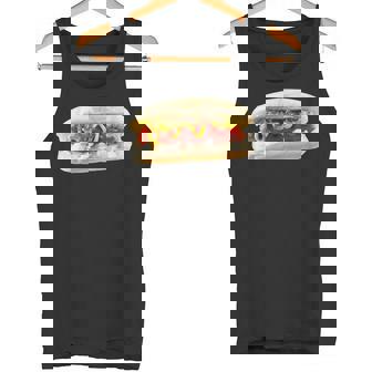 Classic Hot Dog With Ketchup Mustard Relish And Onions Tank Top | Mazezy