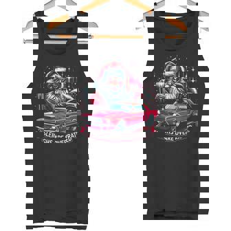 Classic Muscle Car Santa Hotrod V8 Enthusiast Christmas Tank Top | Mazezy