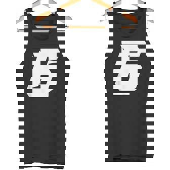 Classic Number 6 Varsity Tee Clean Sport For Game Day Tank Top | Mazezy