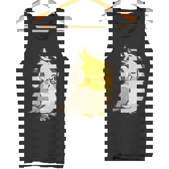 Cockatiel Bird Wearing Headphones Bird Watching Pet Tank Top | Mazezy