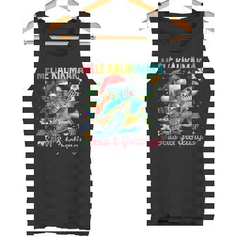 Cocktail Party Santa Turtle Beach Mele Kalikimaka Hawaiian Tank Top | Mazezy