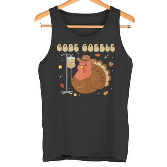 Code Gobble Thanksgiving Nurse RN CNA Medical Turkey Tank Top Tank Top | Mazezy