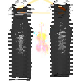 Color Splash Cello Classical Splash Art Cellist Tank Top | Mazezy