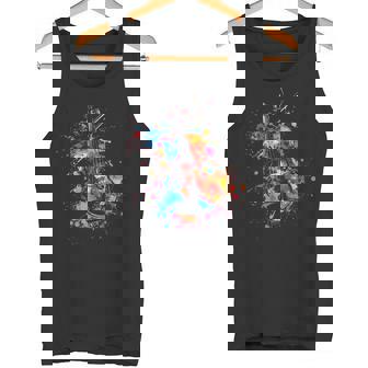 Color Splatter Cello Classical Splash Art Cellist Tank Top | Mazezy