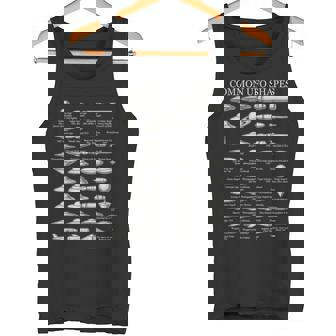 Common UFO Shapes Vintage Chart Alien Flying Saucer Tank Top | Mazezy