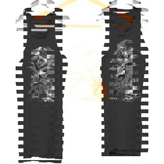 Cool Bigfoot Playing Bass Guitar Sasquatch Big Foot Rock Tank Top | Mazezy