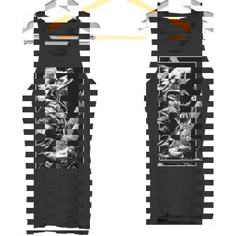 Cool Dachshund With Guitar Rocker Dog Punk Grunge Aesthetic Tank Top | Mazezy