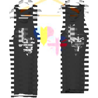 Cool Romania UK Flag a Union Jack For Proud British Romanian Tank Top | Mazezy