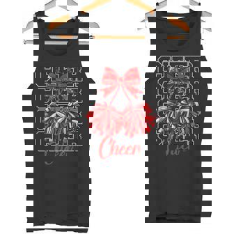 Coquette Cheer Bow Sport Cheerleader Back To School Tank Top | Mazezy