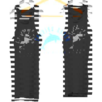 Coquina Beach Florida FL Vintage Dolphin Vacation Tank Top | Mazezy