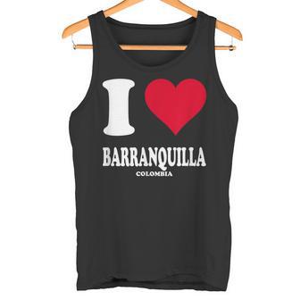 Corazón Rojo Me Encanta Barranquilla Colombia Camiseta sin mangas - Regaloses
