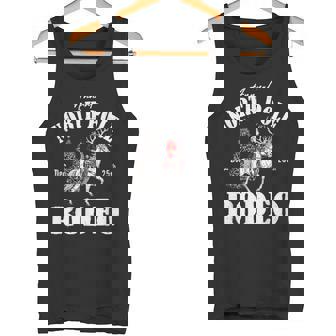 Cowboy Santa Riding Reindeer North Pole Rodeo Christmas Tank Top | Mazezy