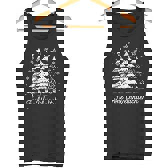 Cozy Three Fir Trees With Stars Snowflakes And Greetings Tank Top | Mazezy