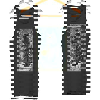 Creepmas Vintage The Yule Cat Tarot Card Dark Christmas Tank Top | Mazezy