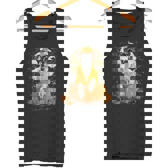 Cute Boxer Dog Halloween Spooky Bats Pumpkins Tank Top | Mazezy