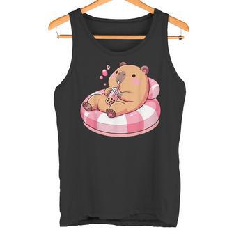 Cute Capybara Bubble Tea Boba Tea Tank Top | Mazezy