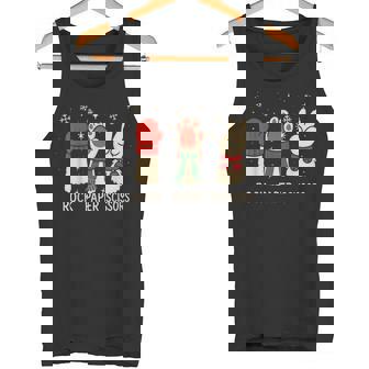 Cute Christmas Cat Rock Paper Scissors Cute Animal Paws Tank Top | Mazezy