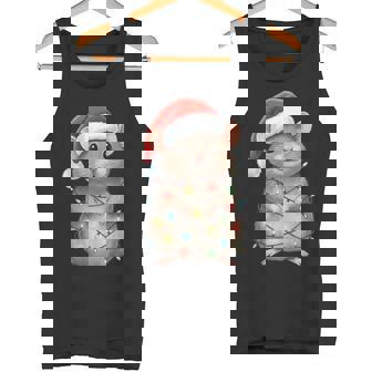 Cute Christmas Rat Pajama Xmas Lights Animals Lover Tank Top Tank Top | Mazezy
