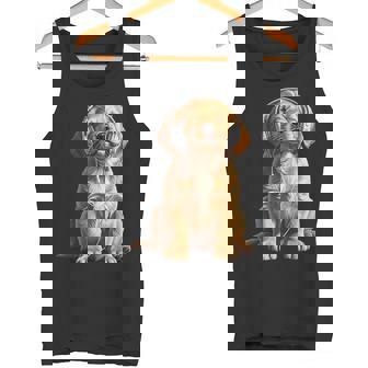 Cute Dog Listening To Music – Chill Puppy With Headphones Tank Top Tank Top | Mazezy