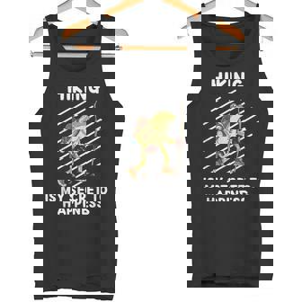 Cute Frog Hiking Is Myecret To Happiness カエル タンクトップ - Kawaiitshirt