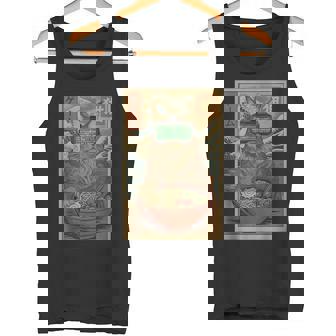 Cute Kawaii Gamer Cat Ramen Retro Japanese Cat Gaming Tank Top Tank Top | Mazezy