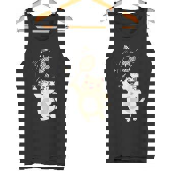 Cute Kitty Badminton Player Shuttlecock Sports Pet Lover Tank Top Tank Top | Mazezy