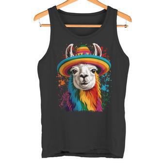 Cute Llama Costume Cotopaxi National Park Alpaca Ecuador Tank Top | Mazezy