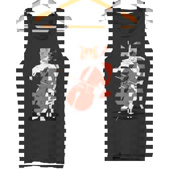 Cute Musical Cat Playing Cello Tank Top Tank Top | Mazezy