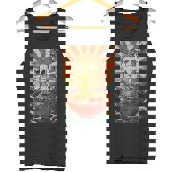 Cute Owl Eating Ramen Japanese Owls Eating Ramen Tank Top | Mazezy