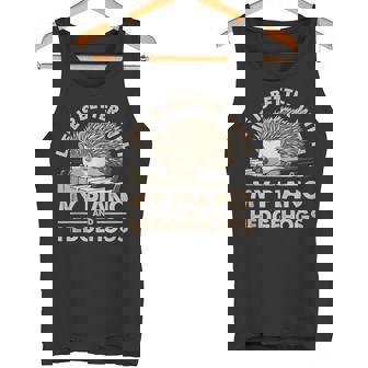 Cute Piano Hedgehog Life Is Better With Music Lovers Humor Tank Top Tank Top | Mazezy