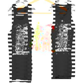 Cute Pig Christmas Light Pig Lover Xmas Tank Top | Mazezy