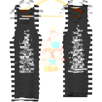 Cute Rat Mouse Pile Christmas Tree Xmas Hat Tank Top | Mazezy