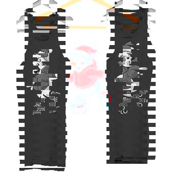 Cute Santa Snowman Christmas Roller Skating Family Matching Tank Top | Mazezy