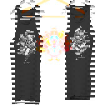 Cute Thanksgiving Turkey American Football Soccer Ball Tank Top | Mazezy