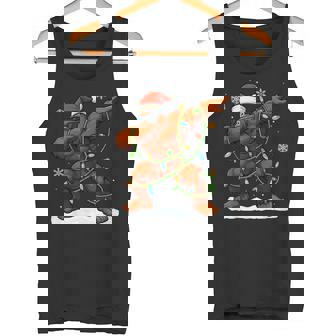 Dabbing Bigfoot Christmas Lights Boys Christmas Sasquatch Tank Top | Mazezy