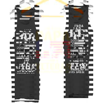 Dad Papa Veteran Patriotic Saying Nothing Scares Me Dad Tank Top | Mazezy