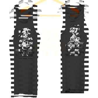 Dalmatian Weightlifting Bodybuilder Workout Gym Dog Lover Tank Top | Mazezy